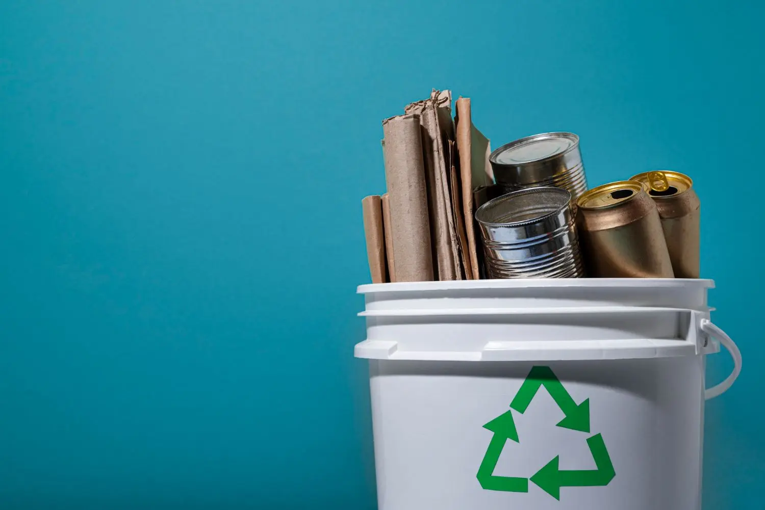 Aluminium cans in a recycling bin in Brisbane